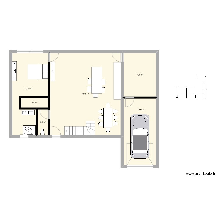 r0 chalet. Plan de 6 pièces et 102 m2