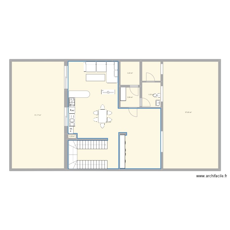 PLAN SS. Plan de 7 pièces et 192 m2