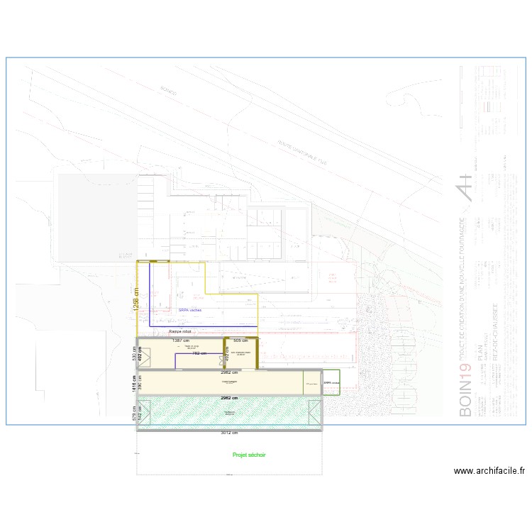 Rez définiti. Plan de 4 pièces et 369 m2