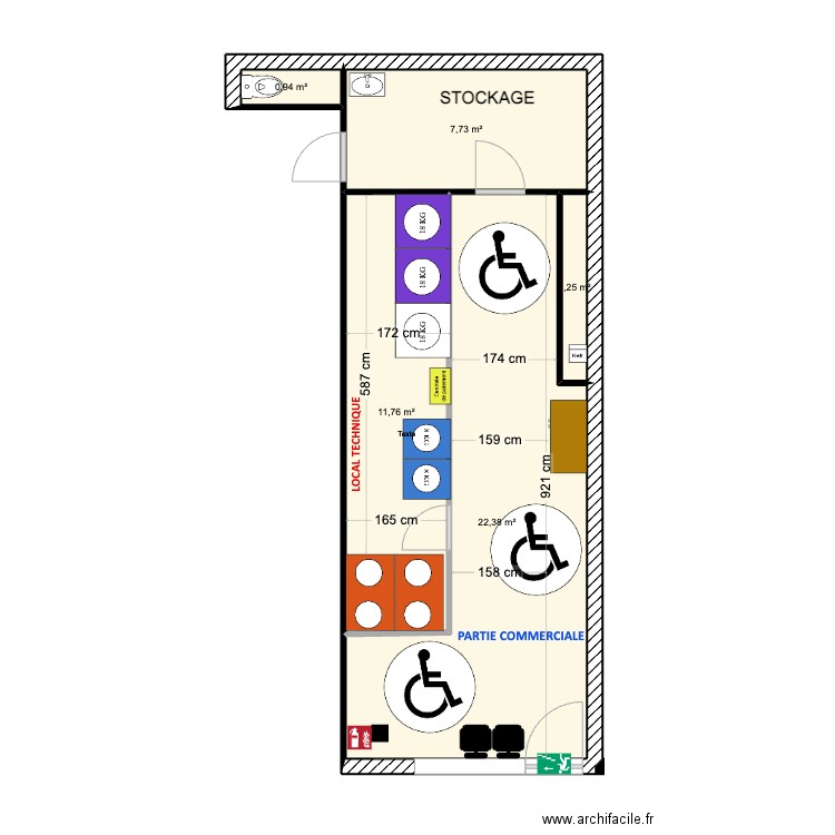 LAVERIE ANDERNOS MAIRIE avant travaux. Plan de 5 pièces et 44 m2