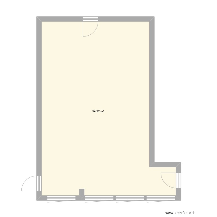 125. Plan de 1 pièce et 54 m2