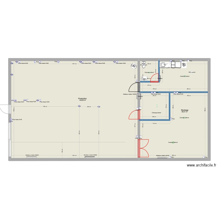 Plan3-ElecOnly-1009. Plan de 2 pièces et 198 m2