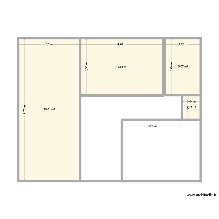 MAISON FENG SHUI. Plan de 4 pièces et 46 m2