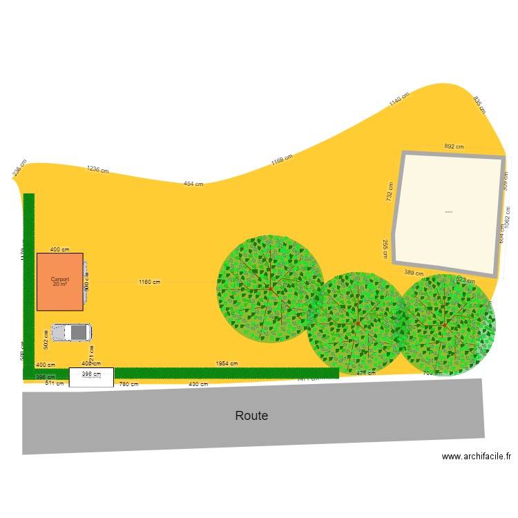 Plan de masse Carport Perville. Plan de 1 pièce et 84 m2