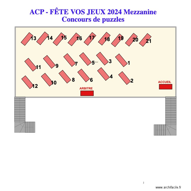 FVF 2024 GRAVETTE Mezzanine Concours de puzzles. Plan de 1 pièce et 216 m2