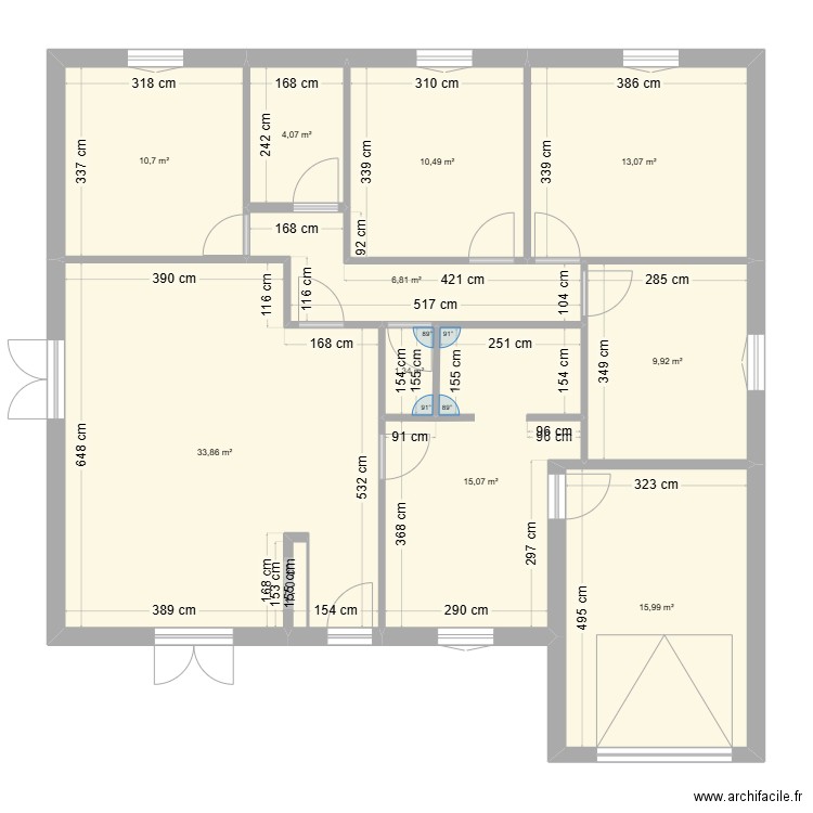 Maison St Médard. Plan de 10 pièces et 121 m2