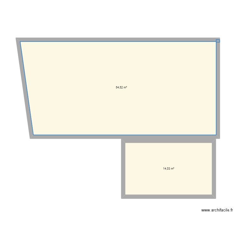 maison mum. Plan de 2 pièces et 69 m2