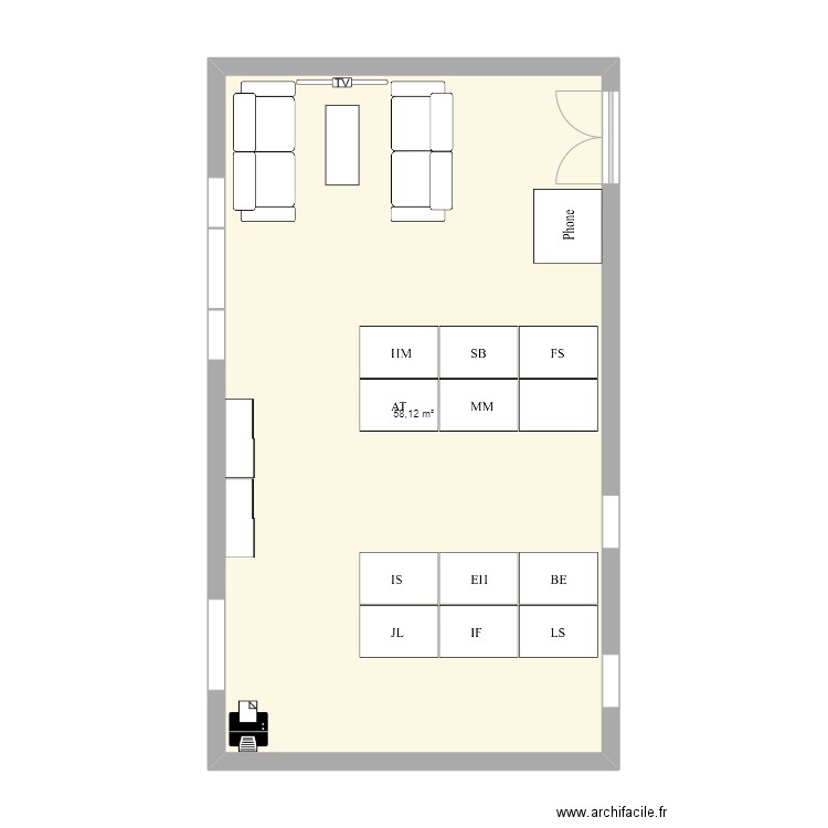 240910 Eylau. Plan de 1 pièce et 58 m2