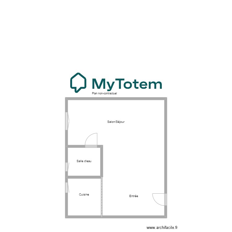 Algrain. Plan de 3 pièces et 48 m2