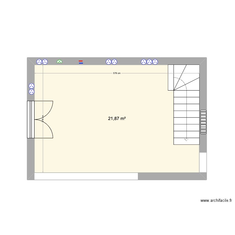 CUISINE. Plan de 1 pièce et 22 m2