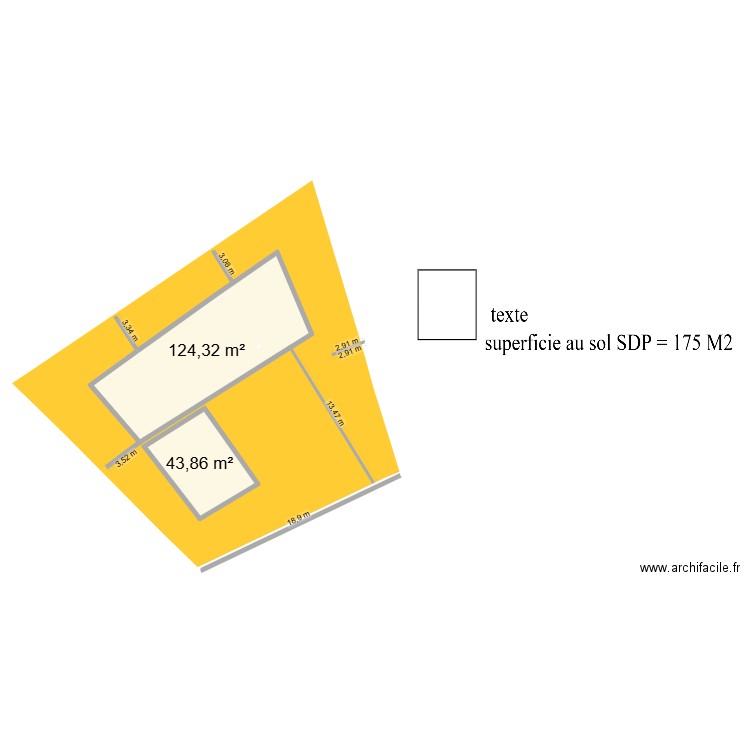 IMMEUBLE le 10 mars BIS BIS. Plan de 2 pièces et 168 m2