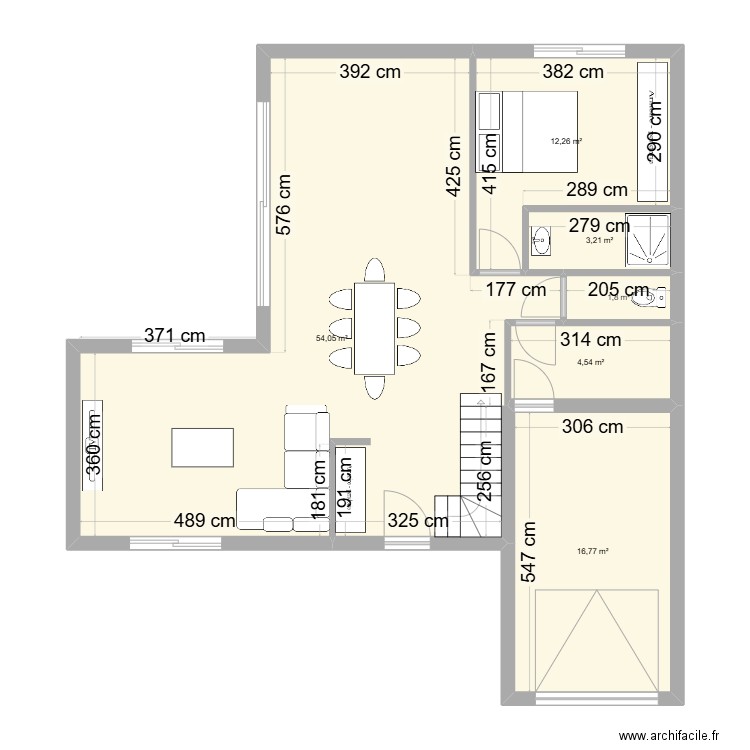 FODIL. Plan de 6 pièces et 93 m2