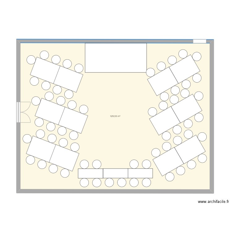 plan de table v3. Plan de 1 pièce et 130 m2