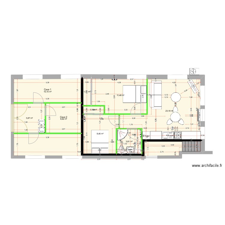 garage. Plan de 10 pièces et 86 m2