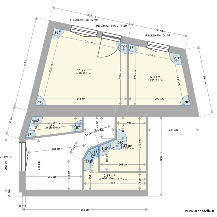 ML24013303-1. Plan de 5 pièces et 27 m2