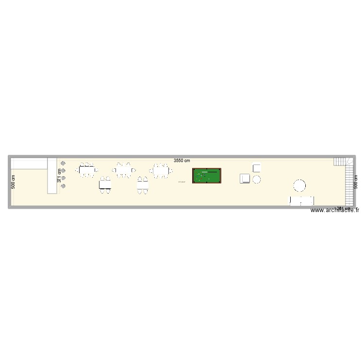 mezzanine . Plan de 1 pièce et 177 m2