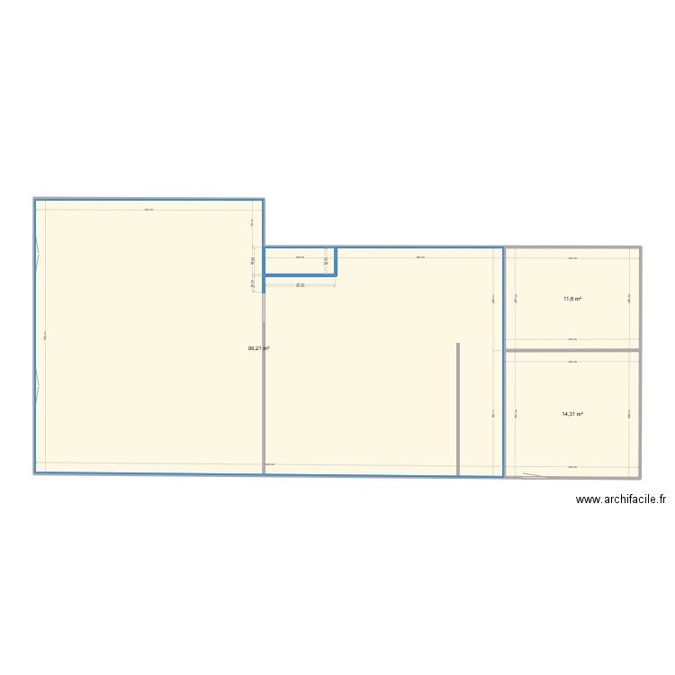 Marreau. Plan de 3 pièces et 125 m2