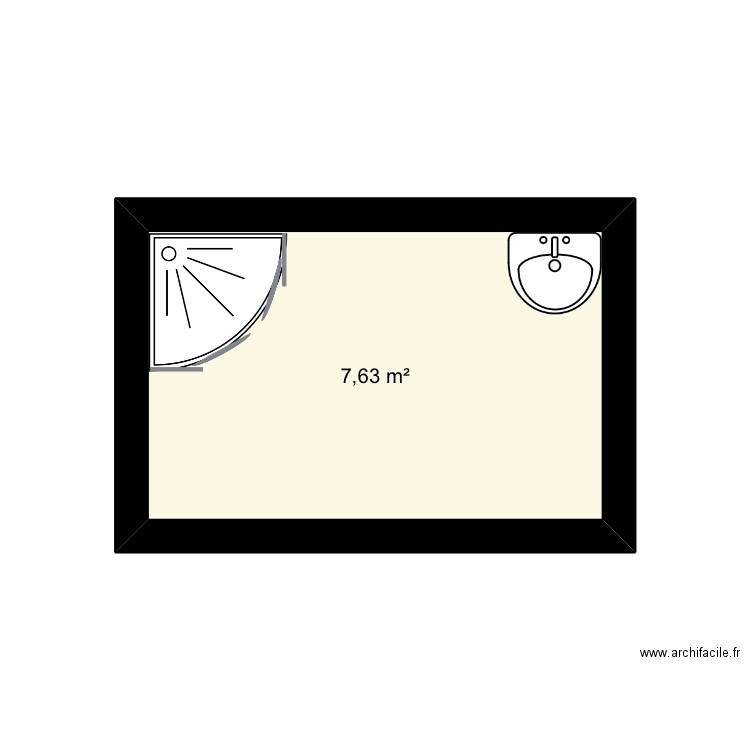 Salle de bain . Plan de 1 pièce et 8 m2