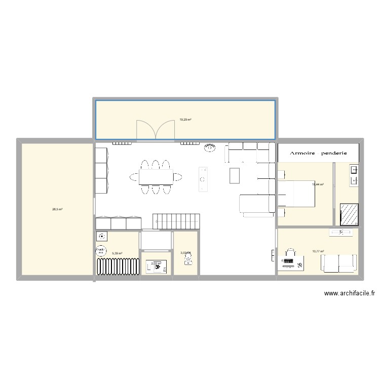 maison en A. Plan de 7 pièces et 85 m2