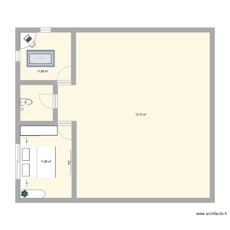 lubin. Plan de 3 pièces et 96 m2