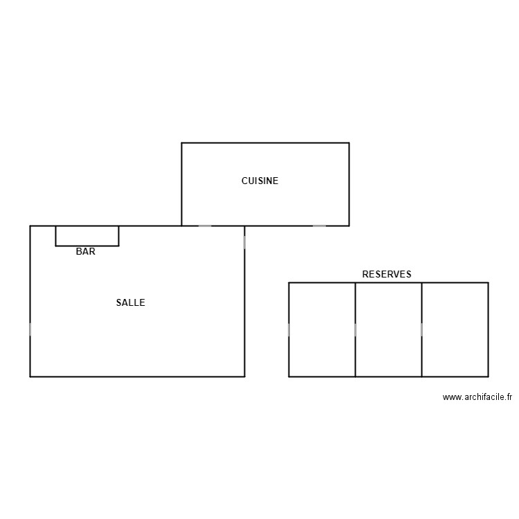 RESTAURANT MOUSTACHE. Plan de 6 pièces et 69 m2