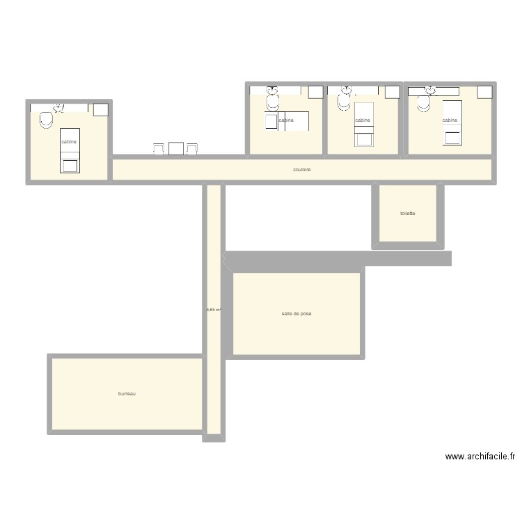 dossier vente. Plan de 9 pièces et 75 m2