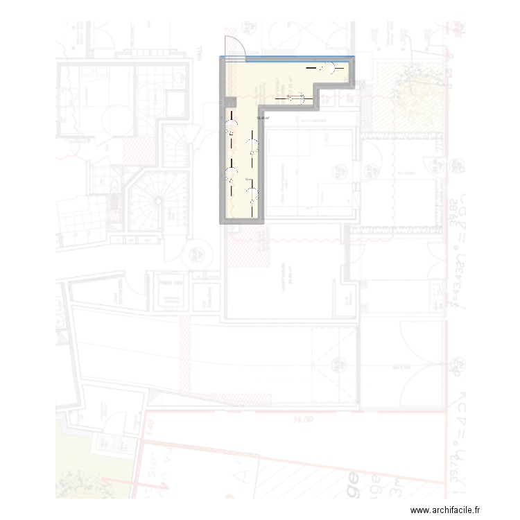 PERI. Plan de 1 pièce et 18 m2