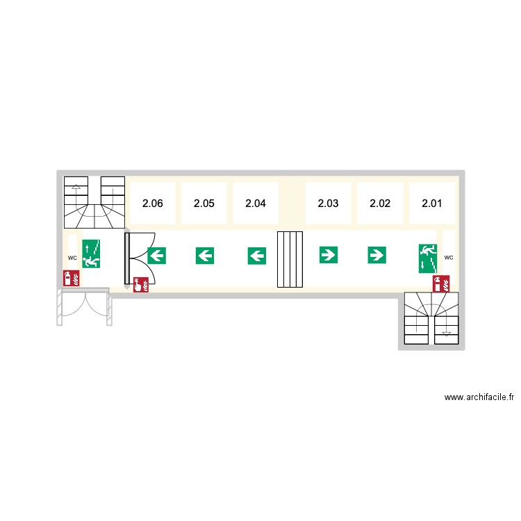  Sacré Coeur de Stockel - Vieux bâtiment - Etage 2. Plan de 9 pièces et 4 m2