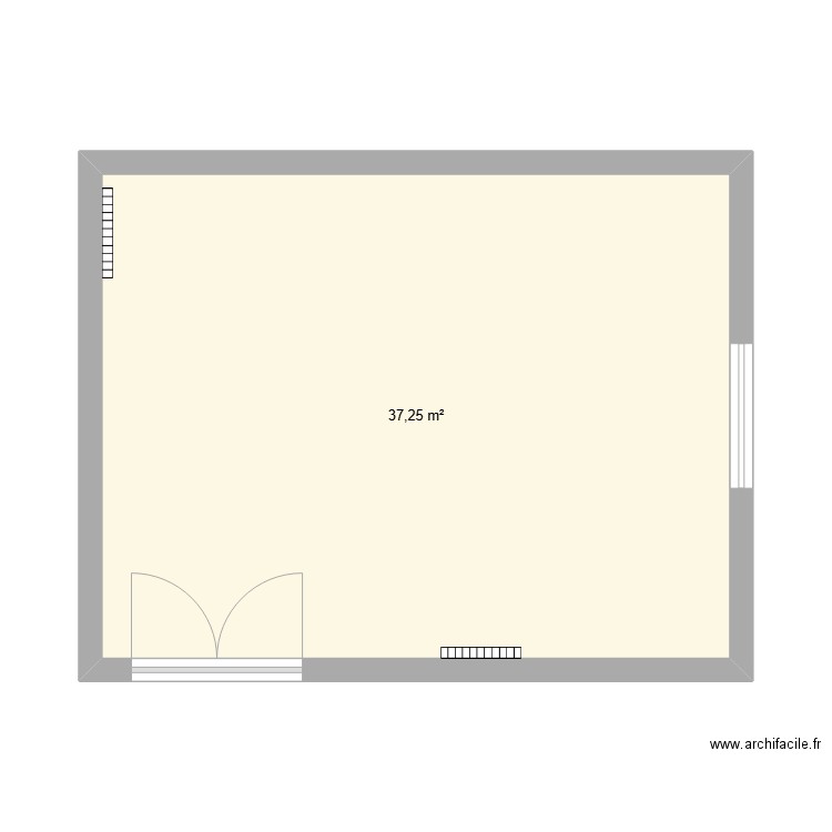 Salle multiactivités. Plan de 1 pièce et 37 m2