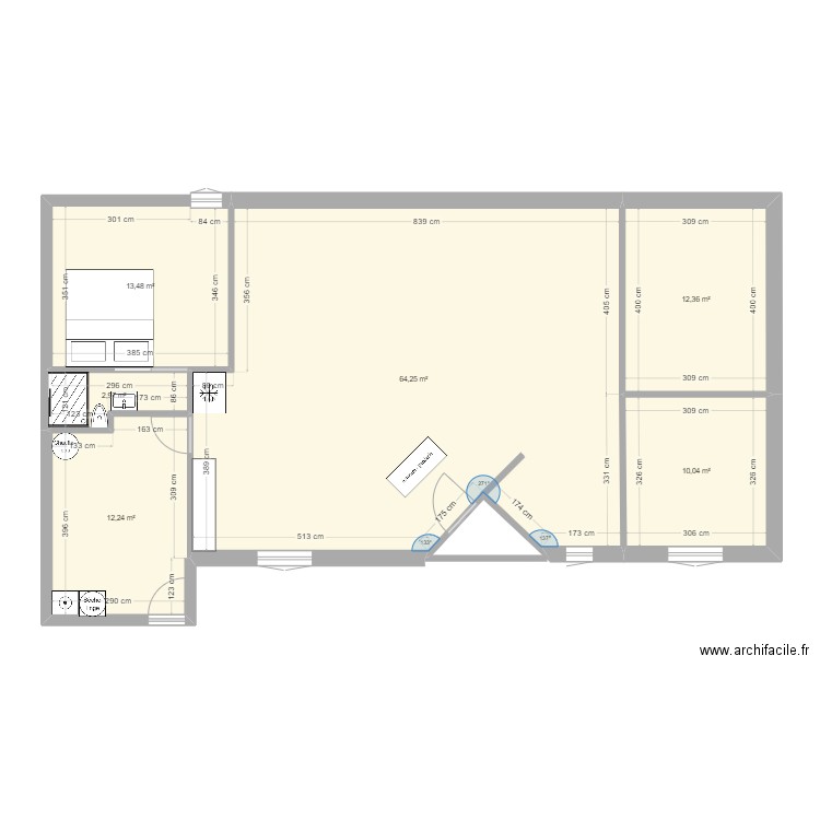 maison montberon . Plan de 6 pièces et 115 m2