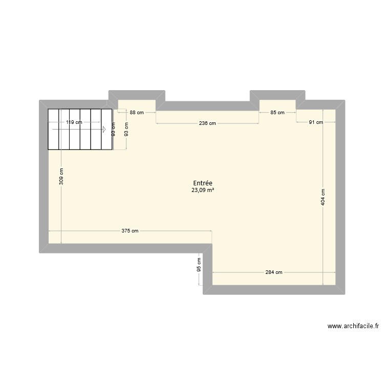 Fortier-Laplace - Entrée. Plan de 1 pièce et 23 m2