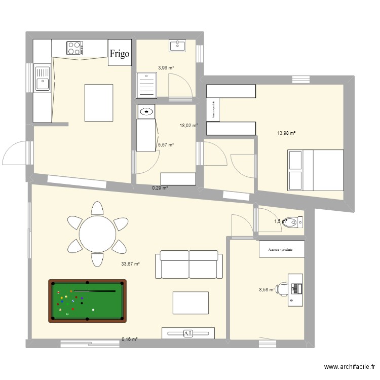 nouvelle maison . Plan de 9 pièces et 101 m2