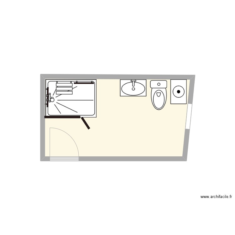 plan ava. Plan de 1 pièce et 6 m2