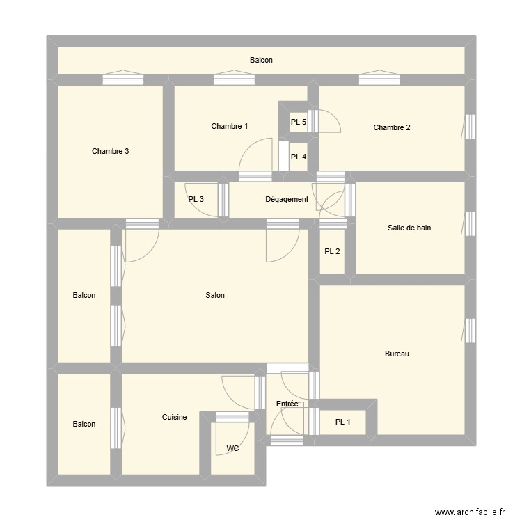 RPAL_24EFK8311. Plan de 18 pièces et 82 m2