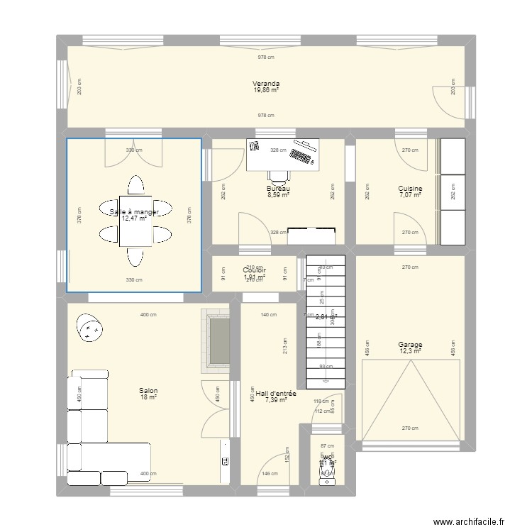 General Aymes 3 rez. Plan de 10 pièces et 92 m2