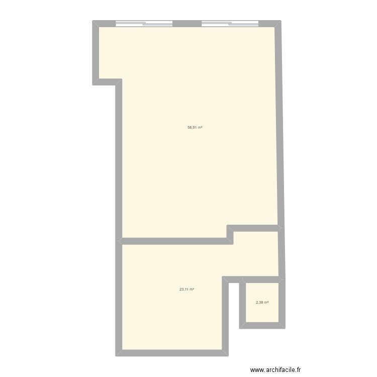 PLAN. Plan de 3 pièces et 84 m2