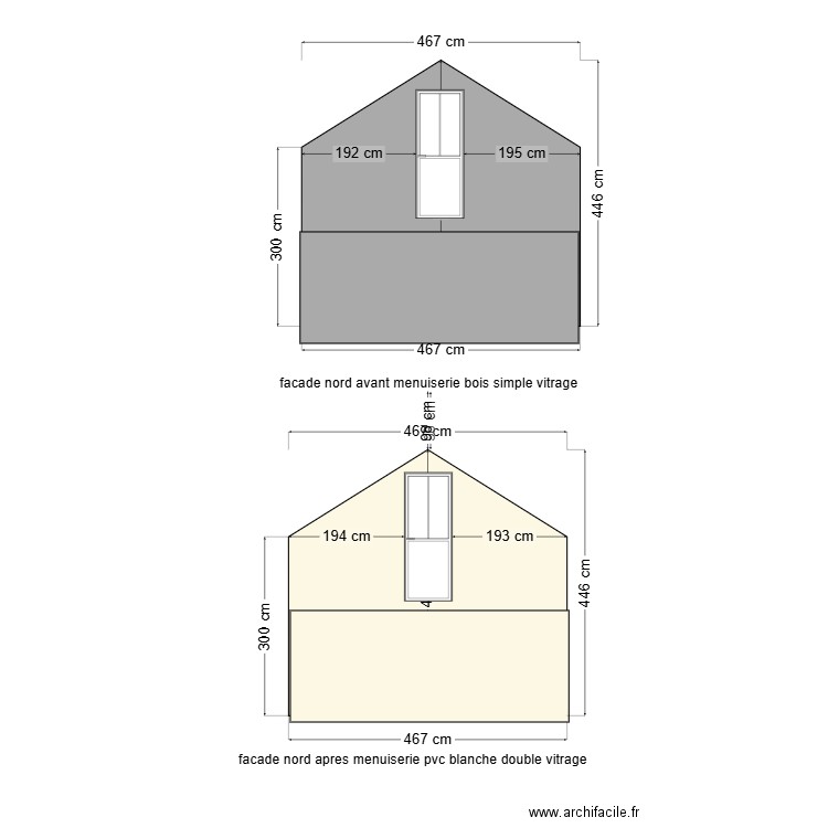 facade nord avant et apres12. Plan de 0 pièce et 0 m2