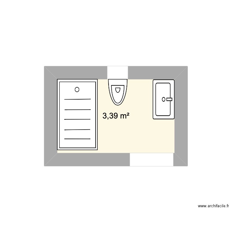 sde studio. Plan de 1 pièce et 3 m2