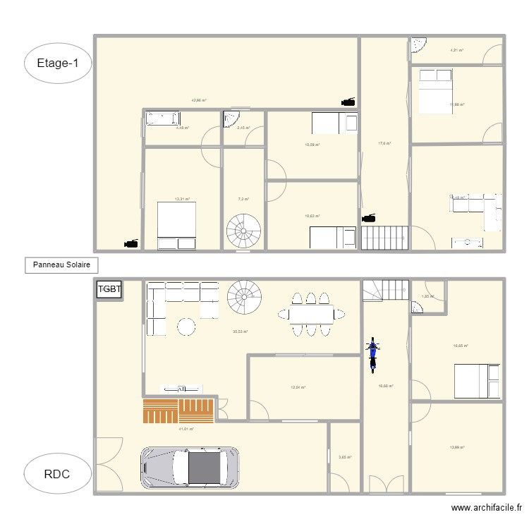 Plan. Plan de 20 pièces et 284 m2