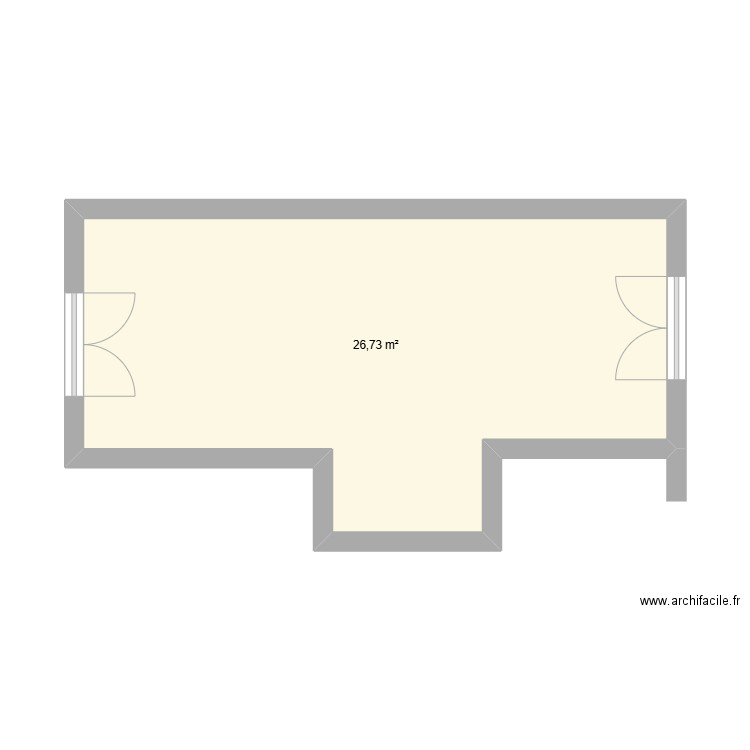 salle Vero. Plan de 1 pièce et 27 m2