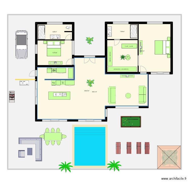 Maison de rêve. Plan de 6 pièces et 606 m2