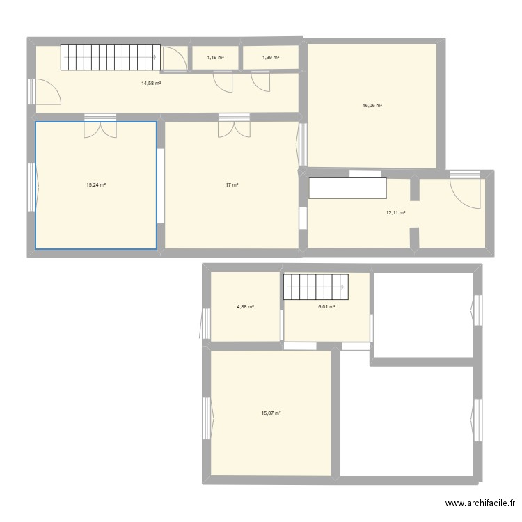 salon. Plan de 10 pièces et 103 m2