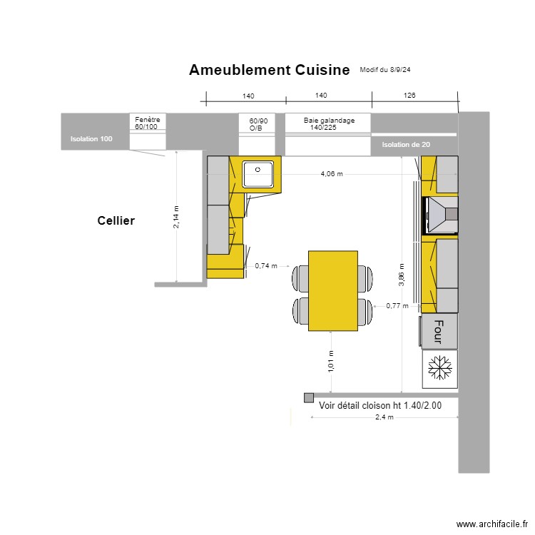 Cuisine. Plan de 0 pièce et 0 m2