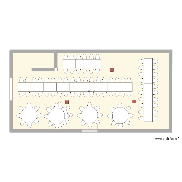 Mariage. Plan de 1 pièce et 96 m2