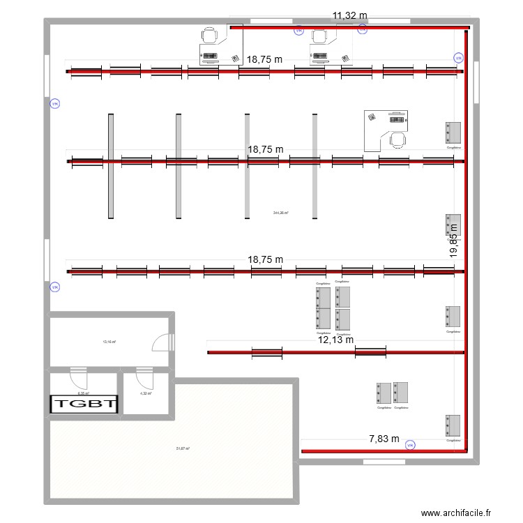 maximax lampe. Plan de 5 pièces et 420 m2