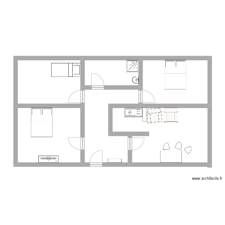 miramas. Plan de 6 pièces et 75 m2