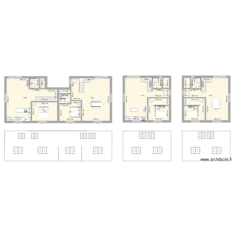 v100a. Plan de 40 pièces et 498 m2