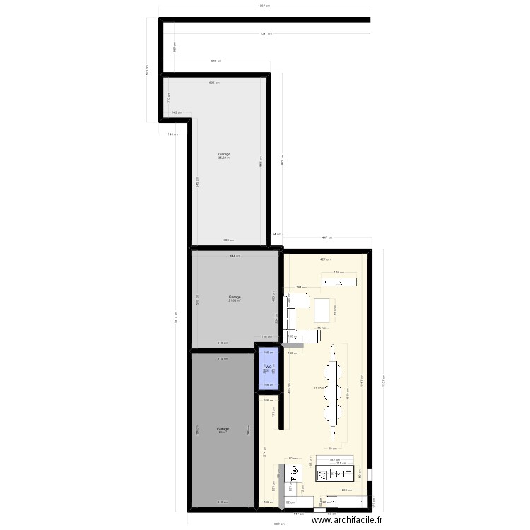 Mécrin modifié bas. Plan de 5 pièces et 146 m2