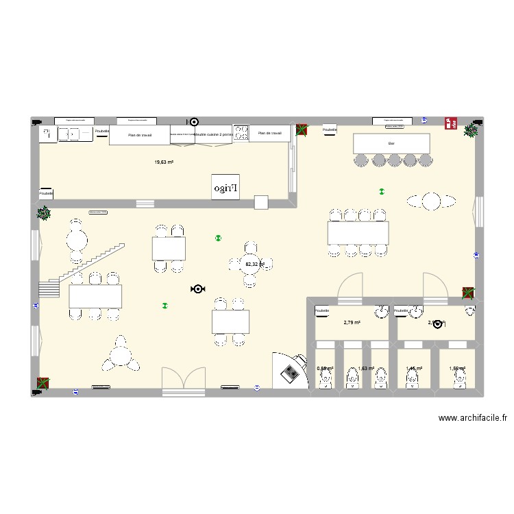 océanne . Plan de 15 pièces et 229 m2