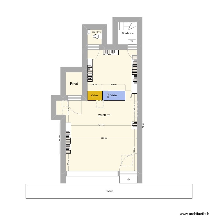 Arques V2. Plan de 3 pièces et 22 m2